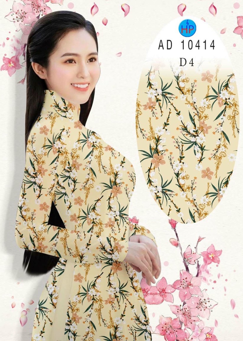 Vải áo dài hoa nguyên áo AD 10414 - Ảnh 4
