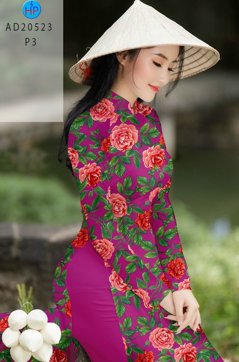 Vải áo dài hoa hồng AD 20523 - Ảnh 5