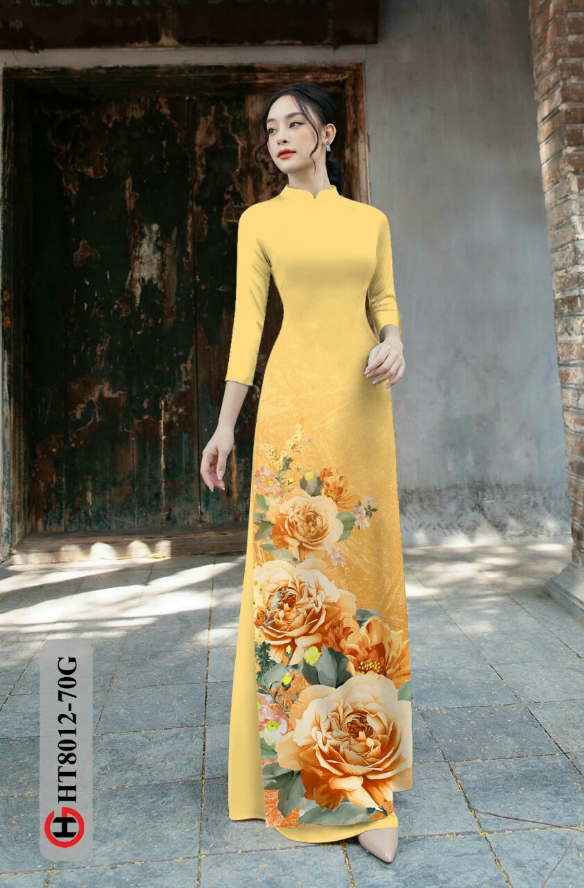 Vải áo dài hoa 3d Ht8012 - Ảnh 7