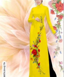 Vải áo dài hoa 3d GH5575