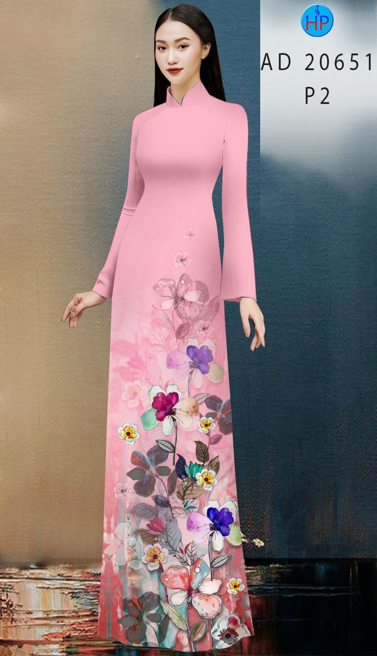 Vải áo dài hoa 3d AD 20651 - Ảnh 3