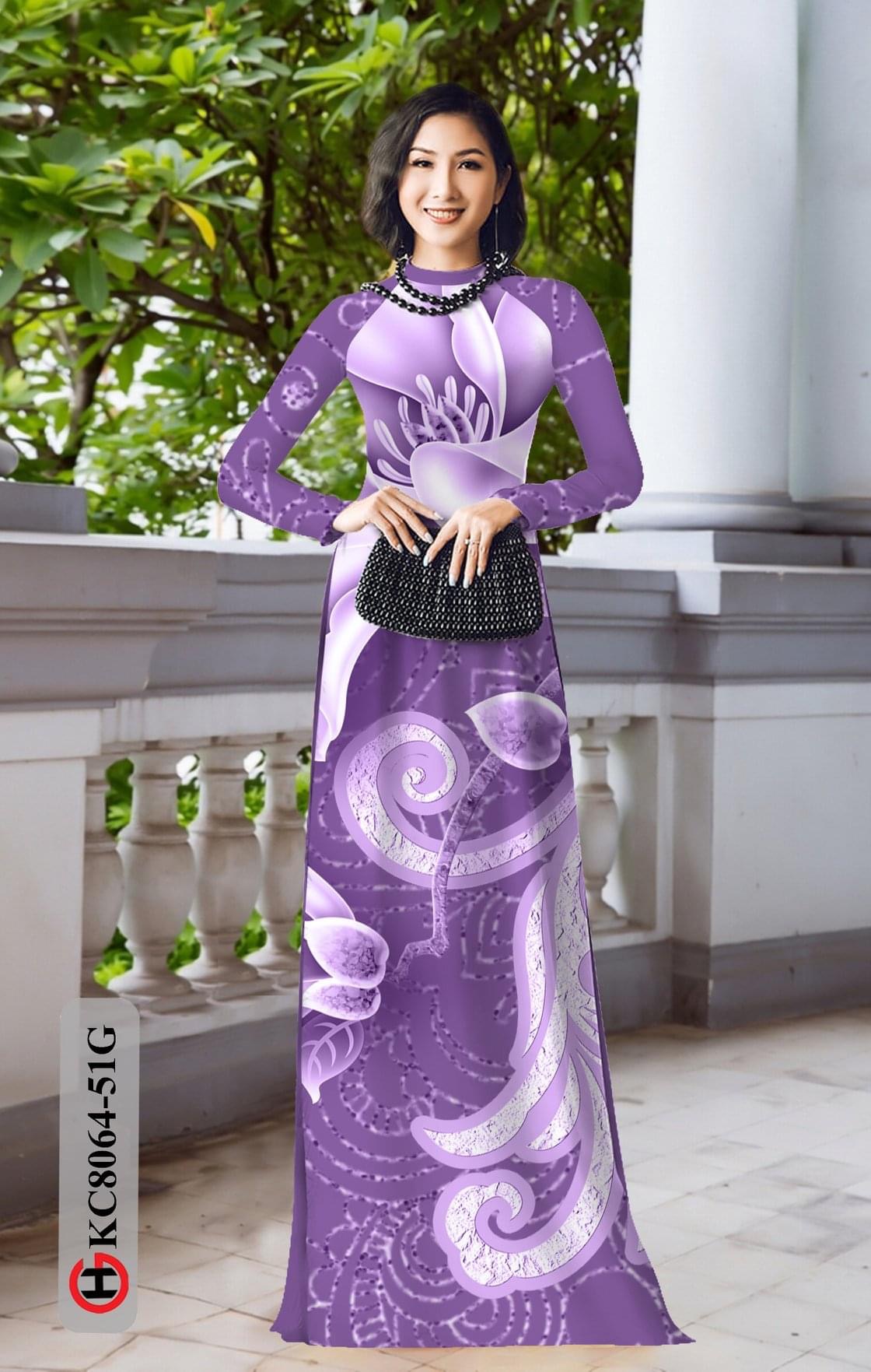 Vải áo dài hoa văn Kc8064 - Ảnh 2