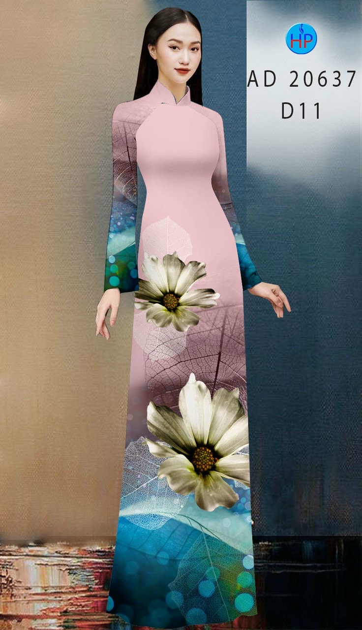 Vải áo dài hoa 3d AD 20637 - Ảnh 16