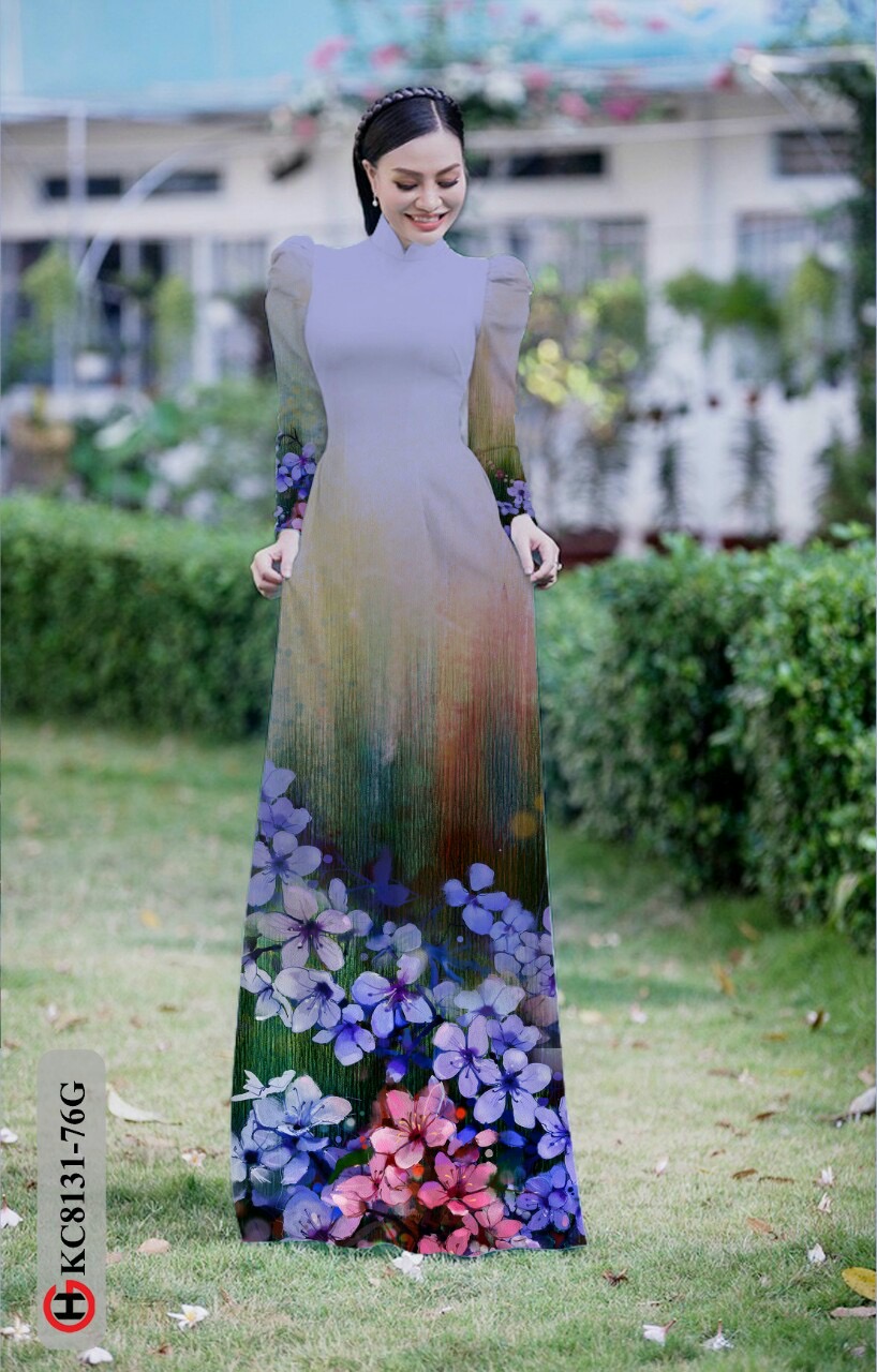 Vải áo dài hoa 3d Kc8131 - Ảnh 4