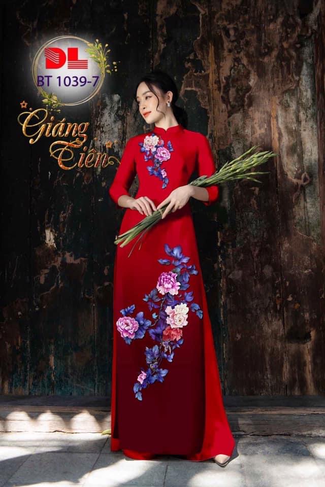 Vải áo dài hoa trên dưới Dlbt-1039 - Ảnh 2