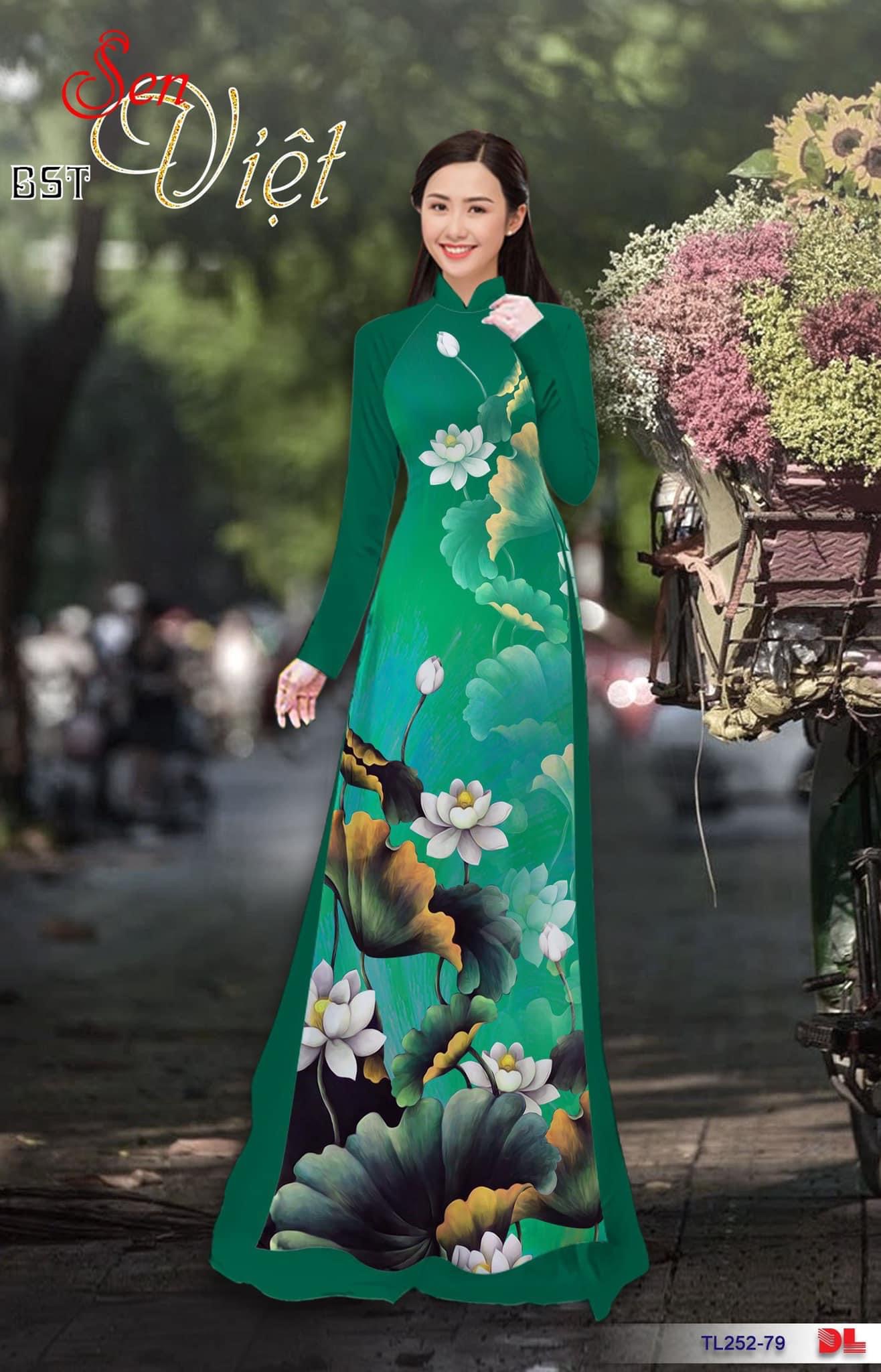 Vải áo dài hoa sen DLtl-252 - Ảnh 17
