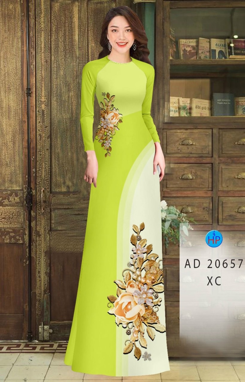 Vải áo dài hoa ngay eo AD 20657 - Ảnh 15