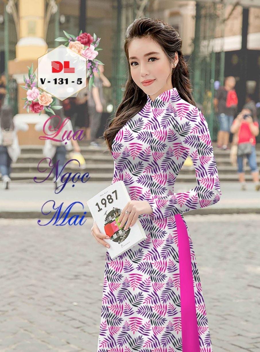 Vải áo dài chiếc lá DLv-131 - Ảnh 6