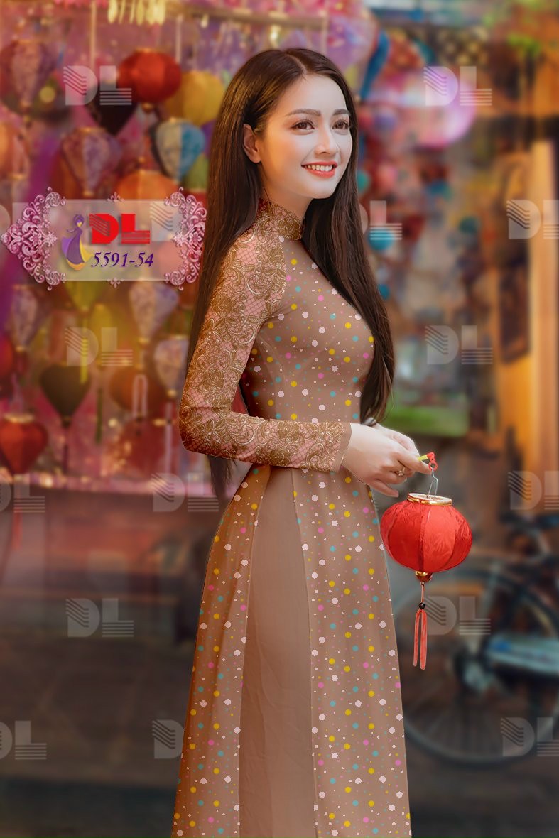 Vải áo dài chấm bi dl-5591 - Ảnh 8