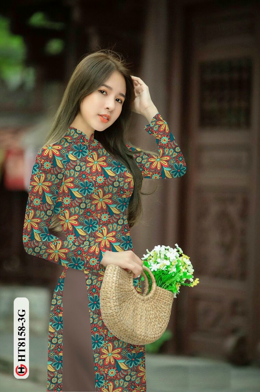 Vải áo dài hoa nguyên áo Ht8158 - Ảnh 8