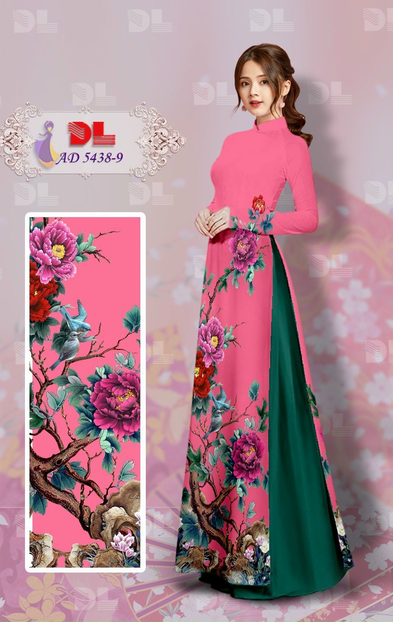Vải áo dài hoa mẫu đơn Dlad-5438 - Ảnh 10