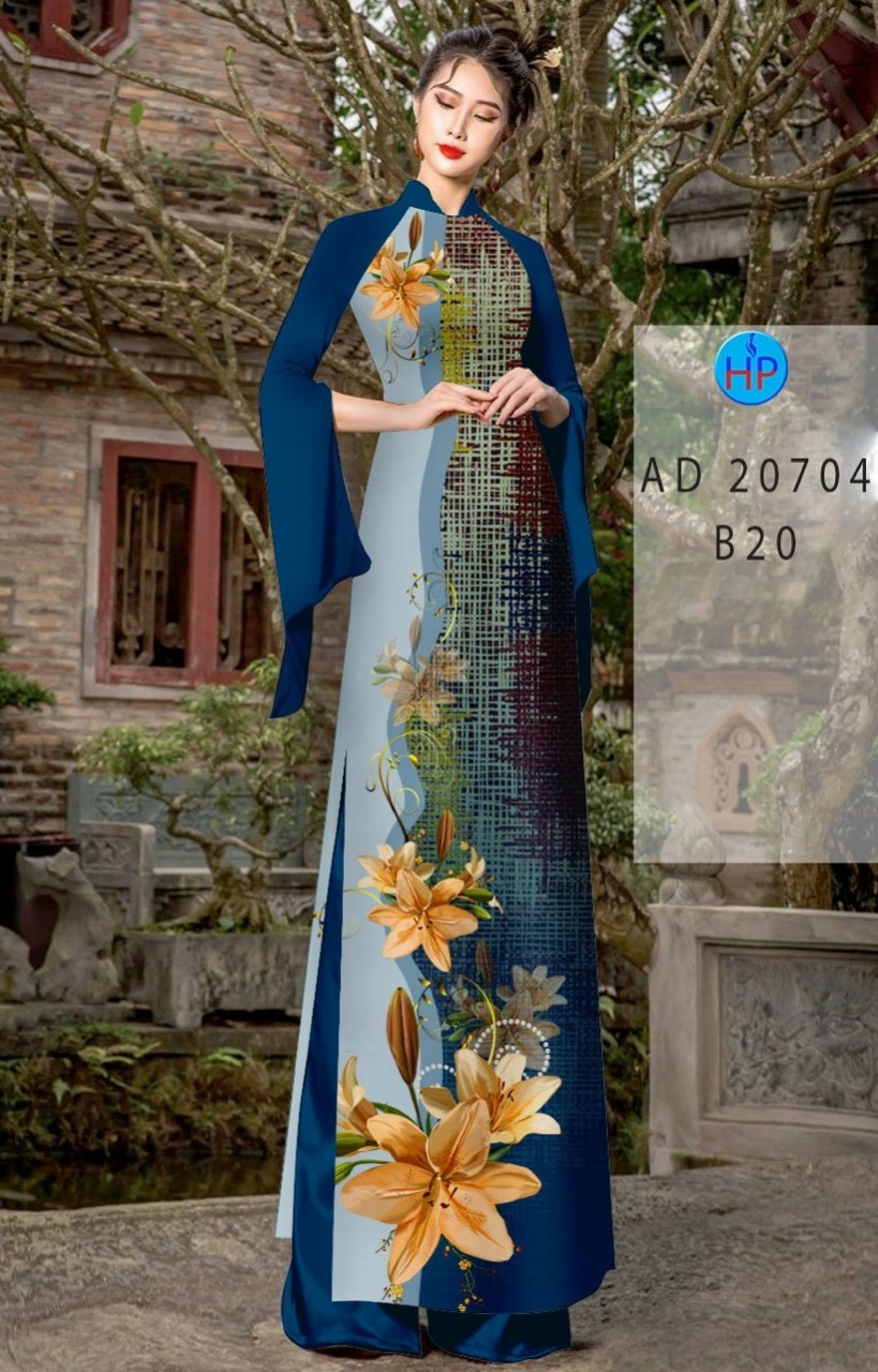 Vải áo dài hoa ly ad 20704 - Ảnh 6