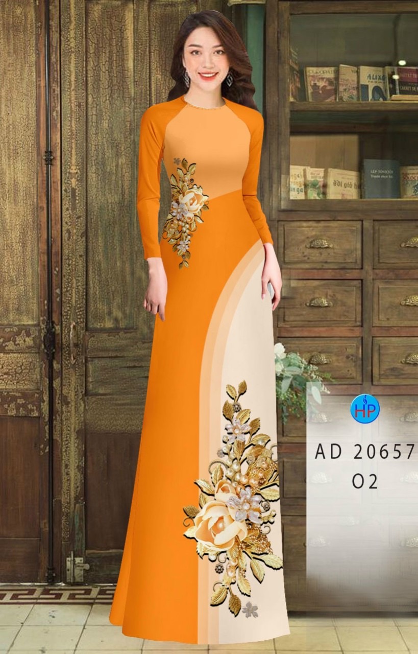 Vải áo dài hoa ngay eo AD 20657 - Ảnh 17