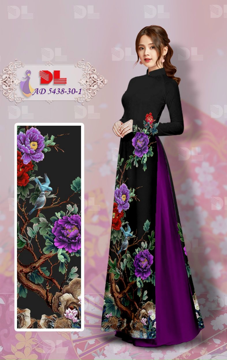 Vải áo dài hoa mẫu đơn Dlad-5438 - Ảnh 20