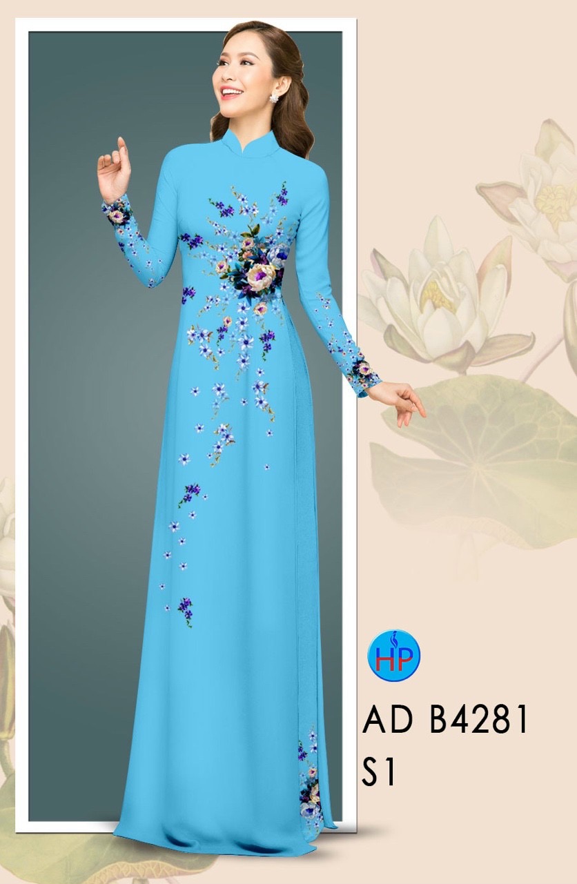 Vải áo dài hoa ngay eo AD B4281 - Ảnh 18