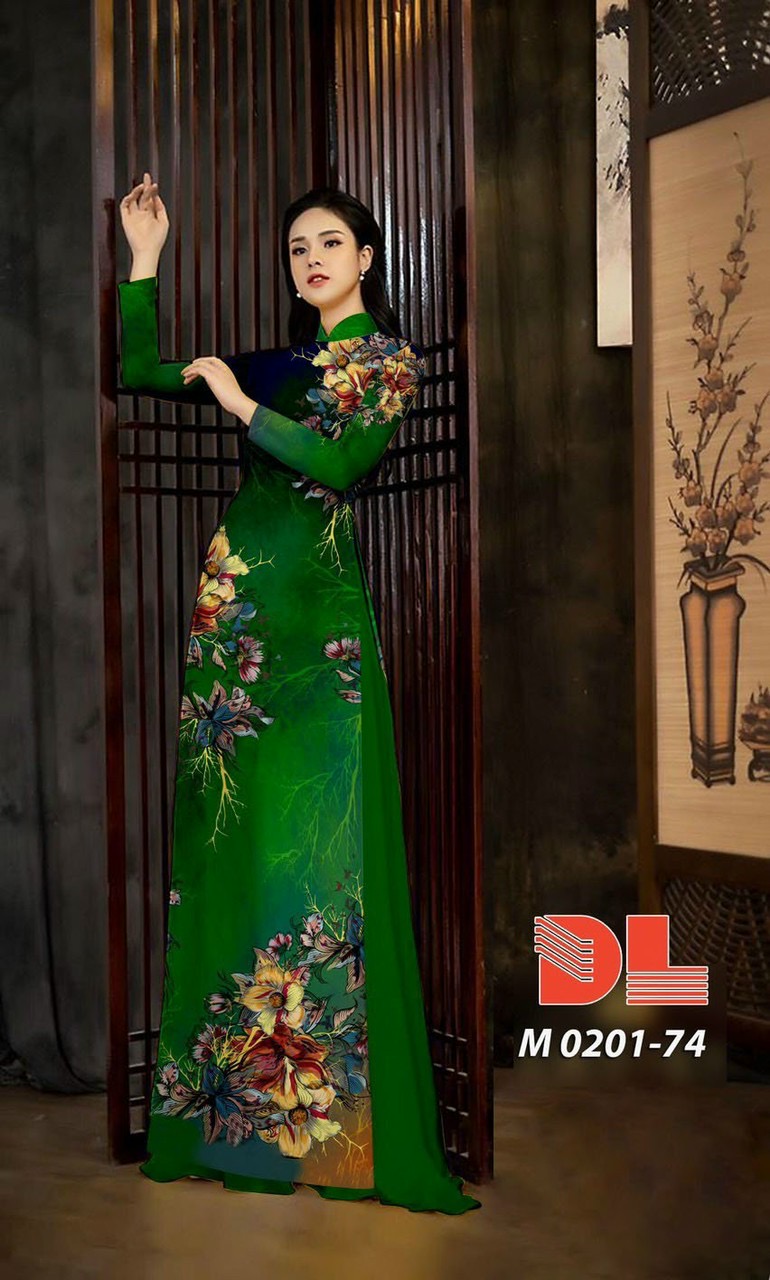 Vải áo dài hoa 3d Dlm-0201 - Ảnh 10
