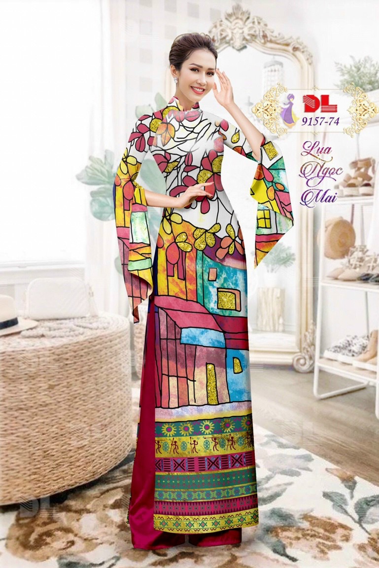 Vải áo dài hoa văn DL-9157