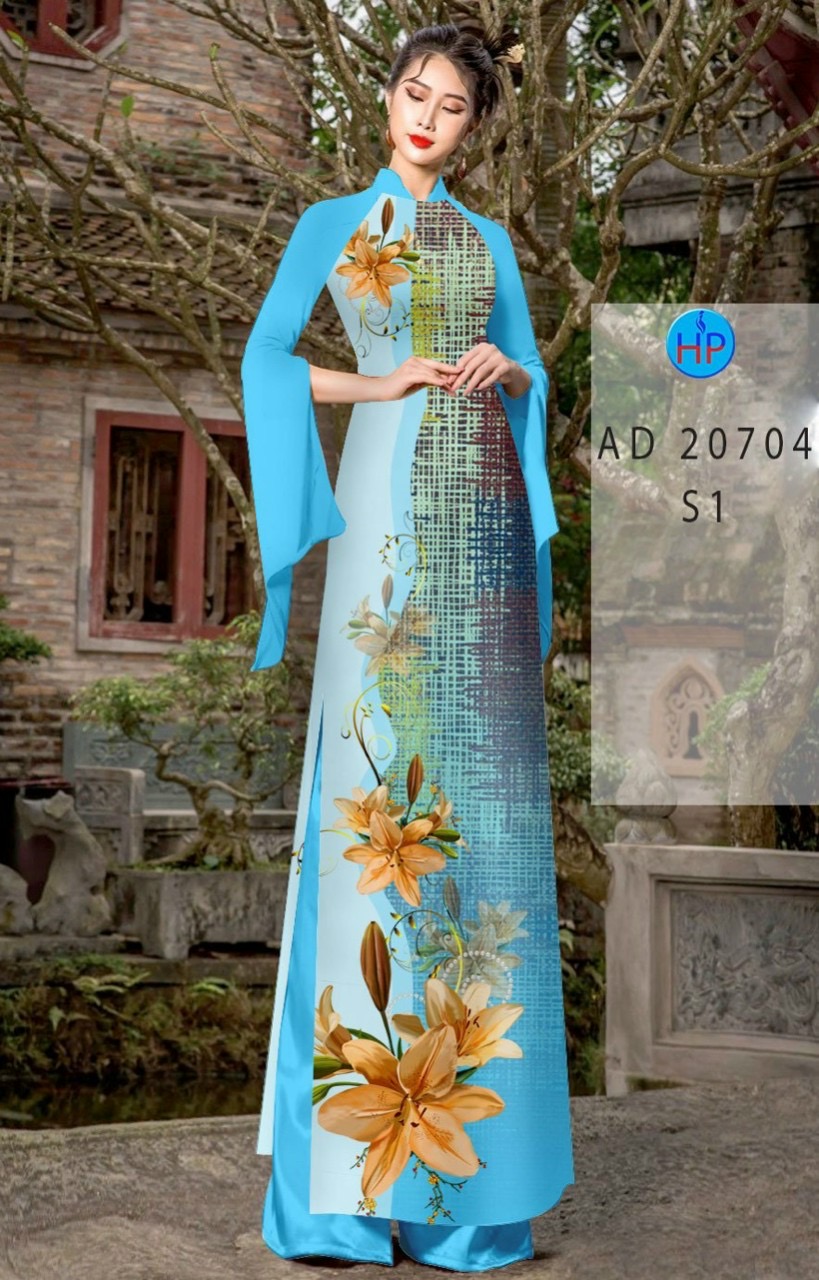 Vải áo dài hoa ly ad 20704 - Ảnh 8