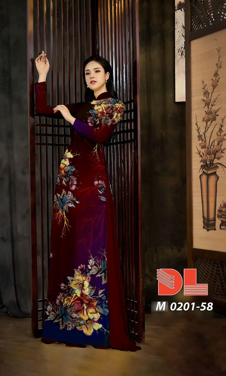 Vải áo dài hoa 3d Dlm-0201 - Ảnh 11