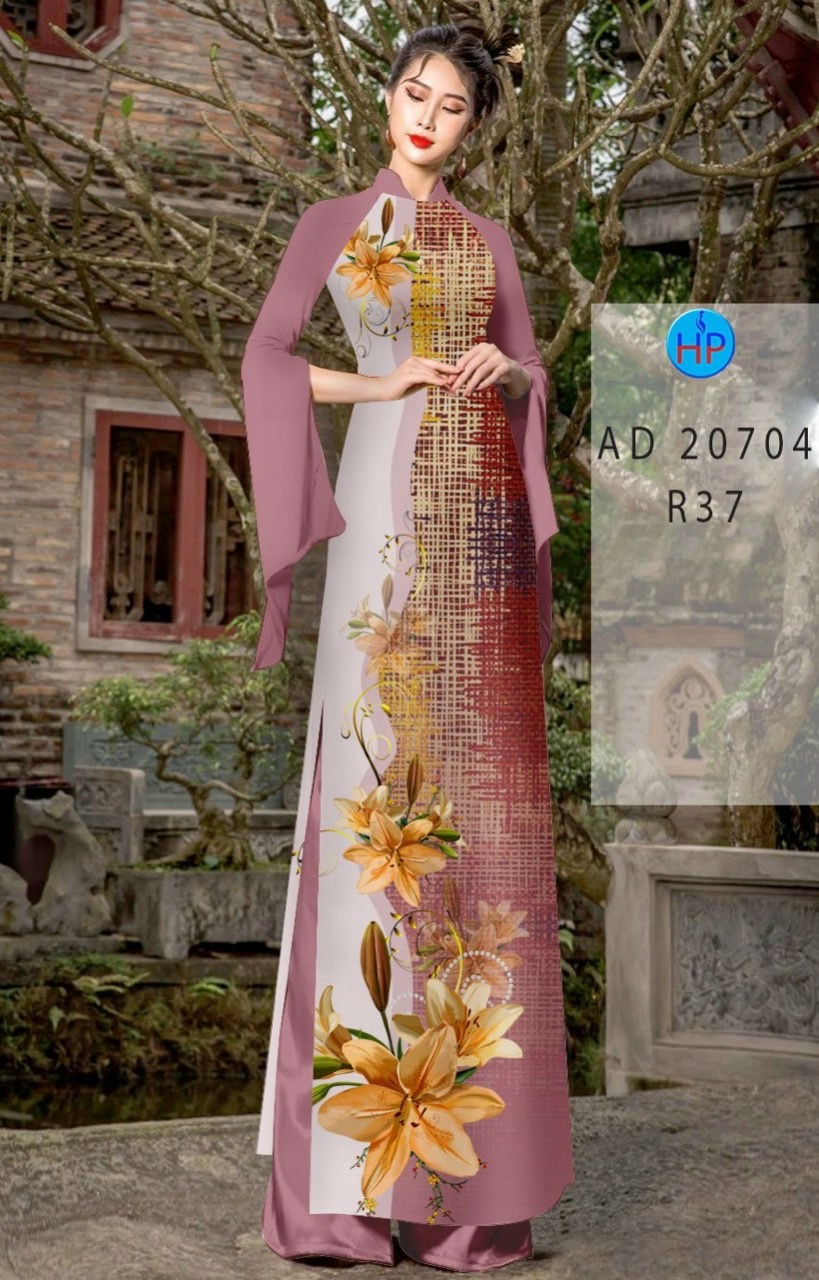 Vải áo dài hoa ly ad 20704 - Ảnh 11