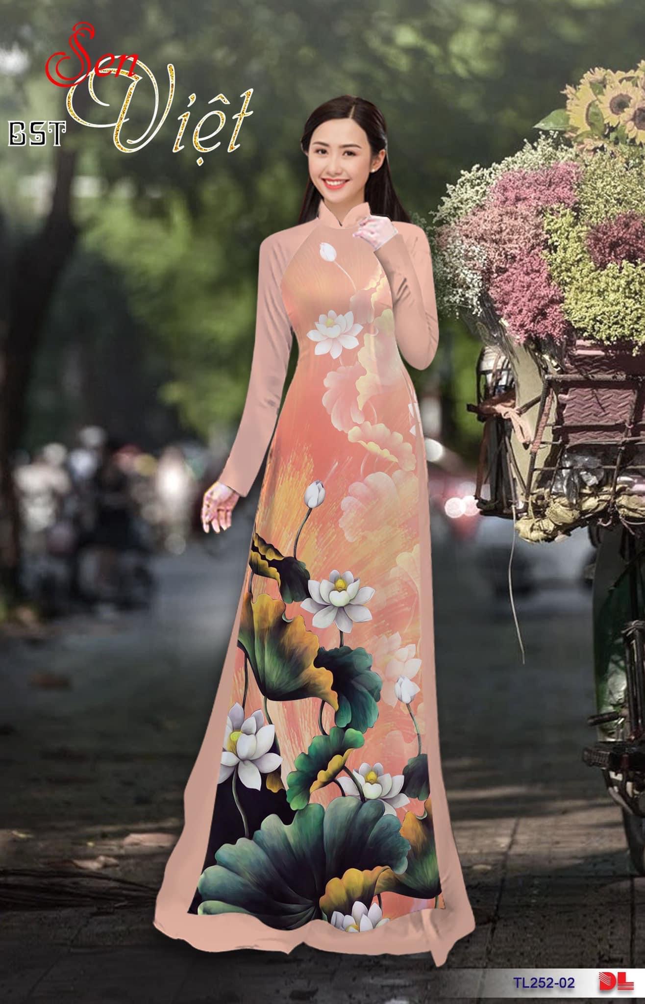 Vải áo dài hoa sen DLtl-252 - Ảnh 16