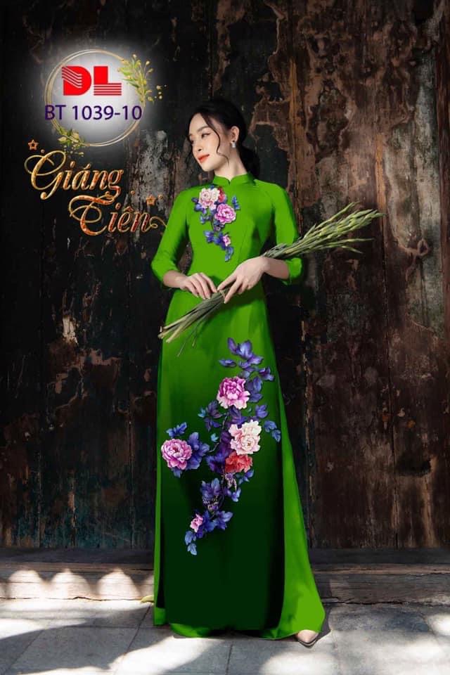 Vải áo dài hoa trên dưới Dlbt-1039
