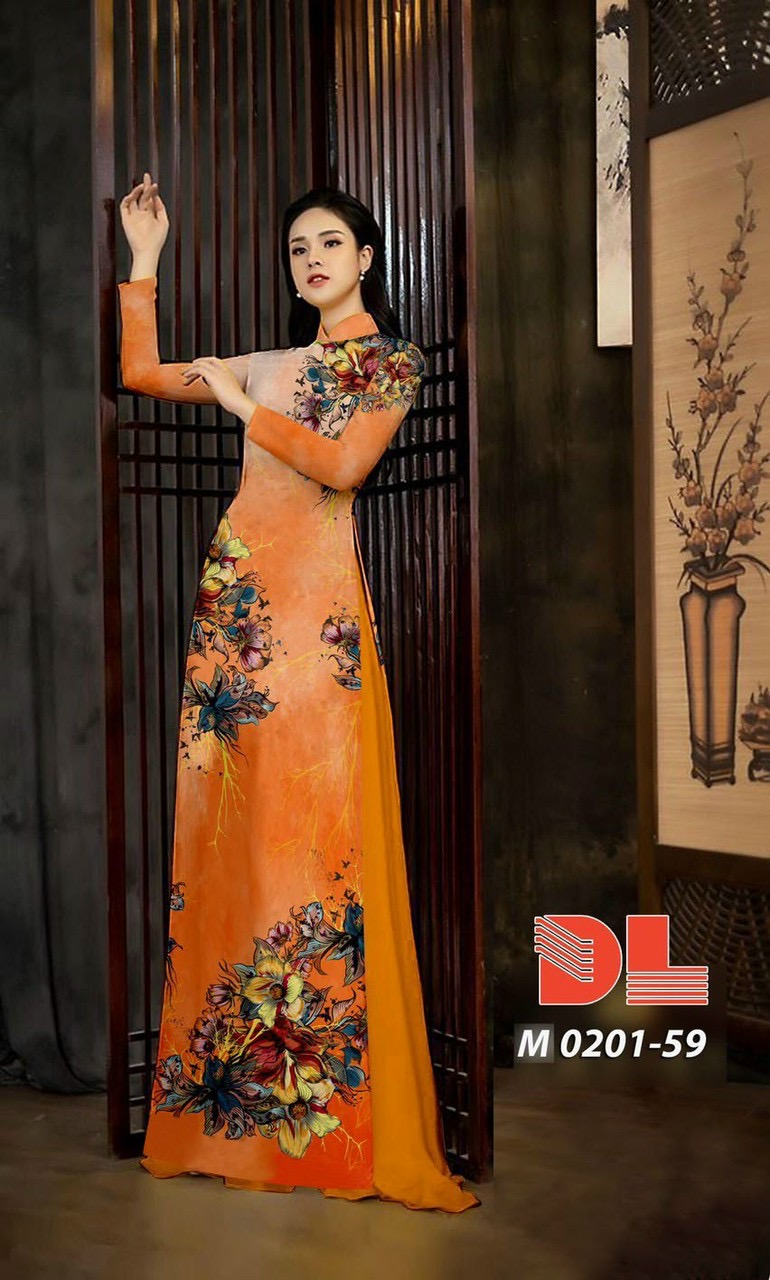 Vải áo dài hoa 3d Dlm-0201 - Ảnh 7