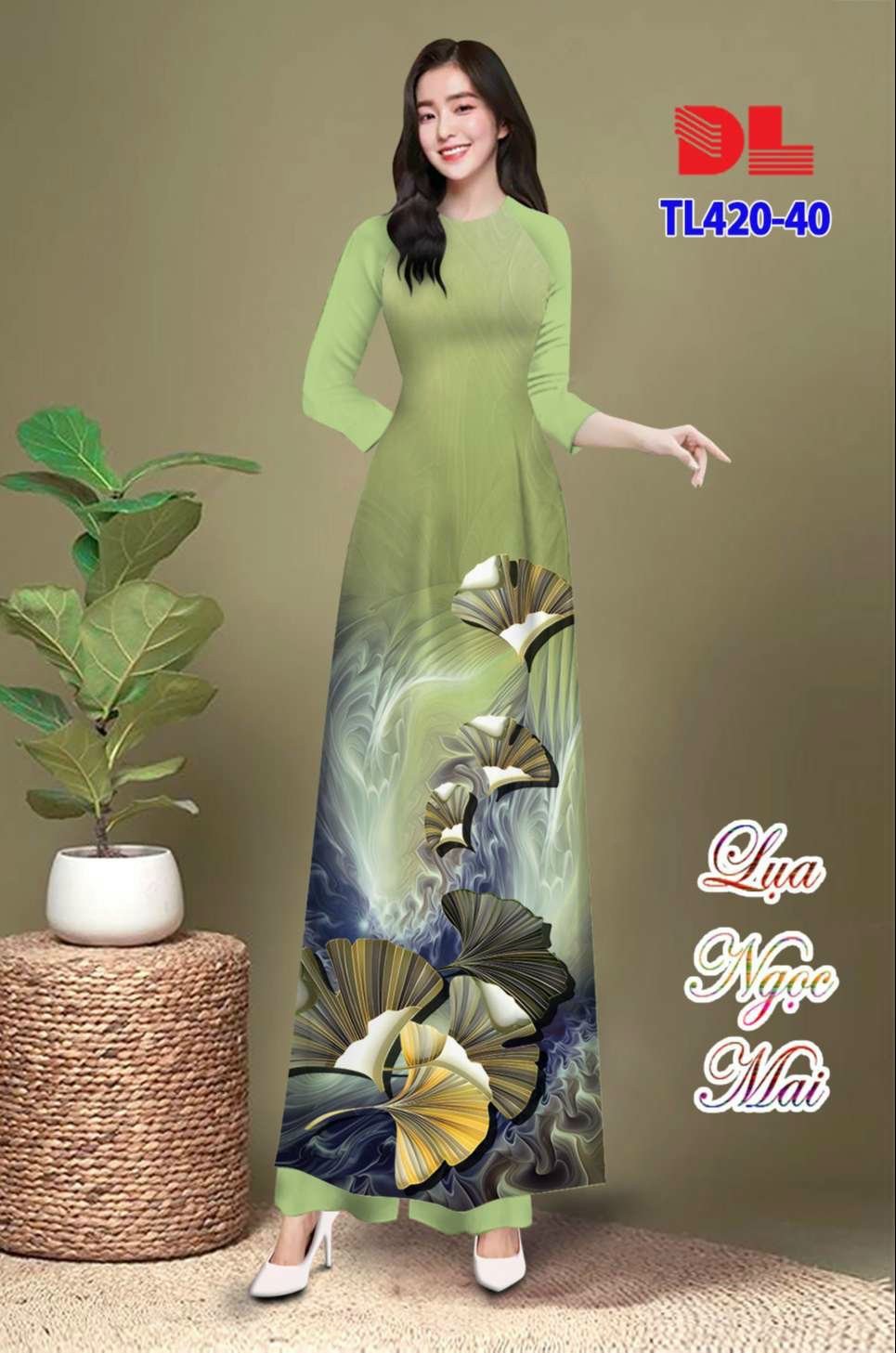 Vải áo dài chiếc lá dltl-420 - Ảnh 8