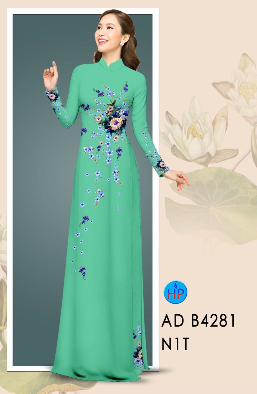 Vải áo dài hoa ngay eo AD B4281 - Ảnh 7