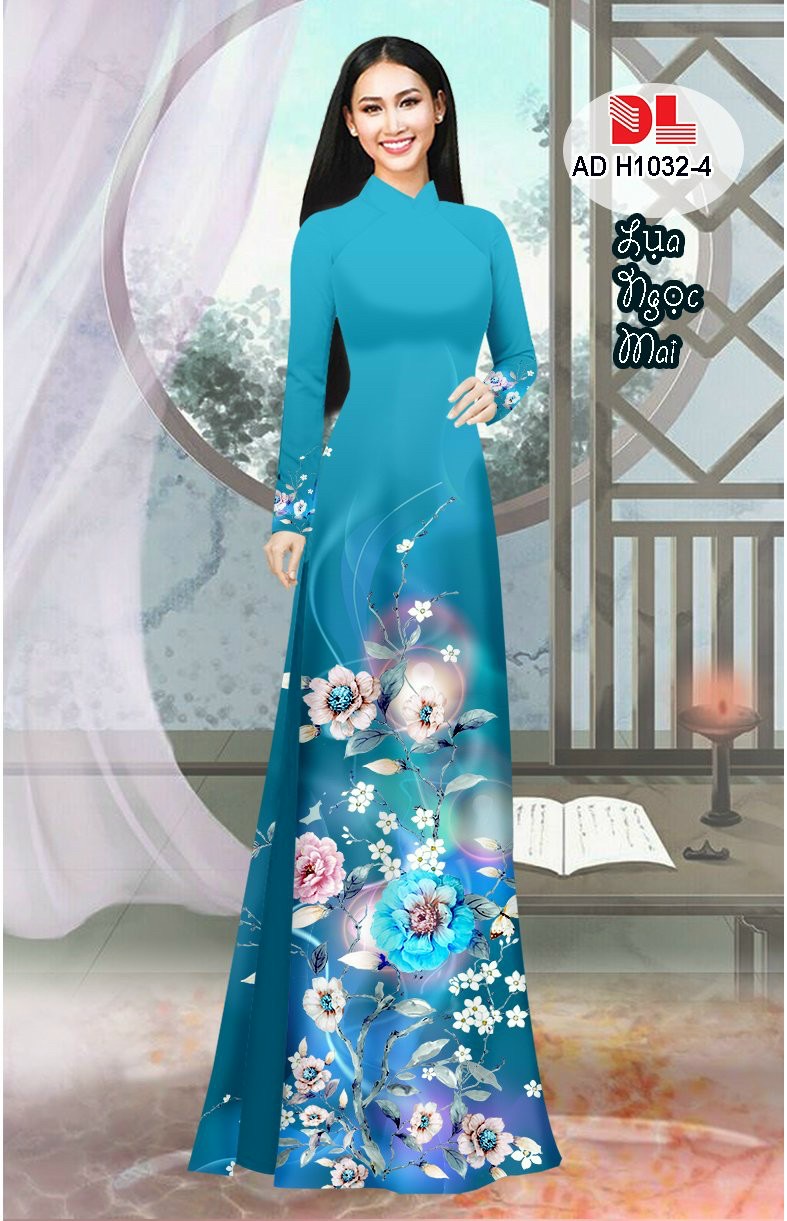 Vải áo dài hoa 3d DLadh-1032 - Ảnh 8
