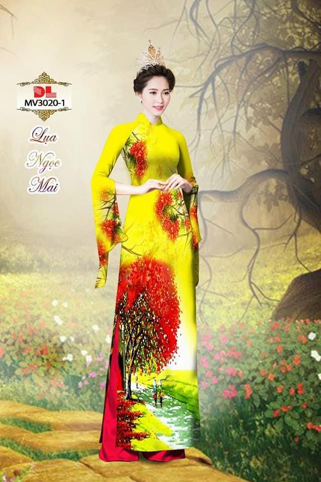 Vải áo dài phong cảnh dlmv-3020 - Ảnh 2