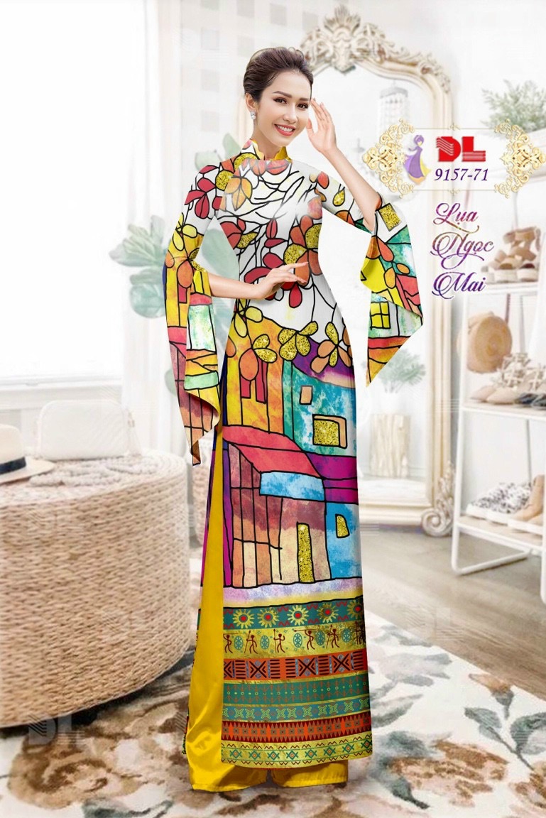 Vải áo dài hoa văn DL-9157 - Ảnh 2