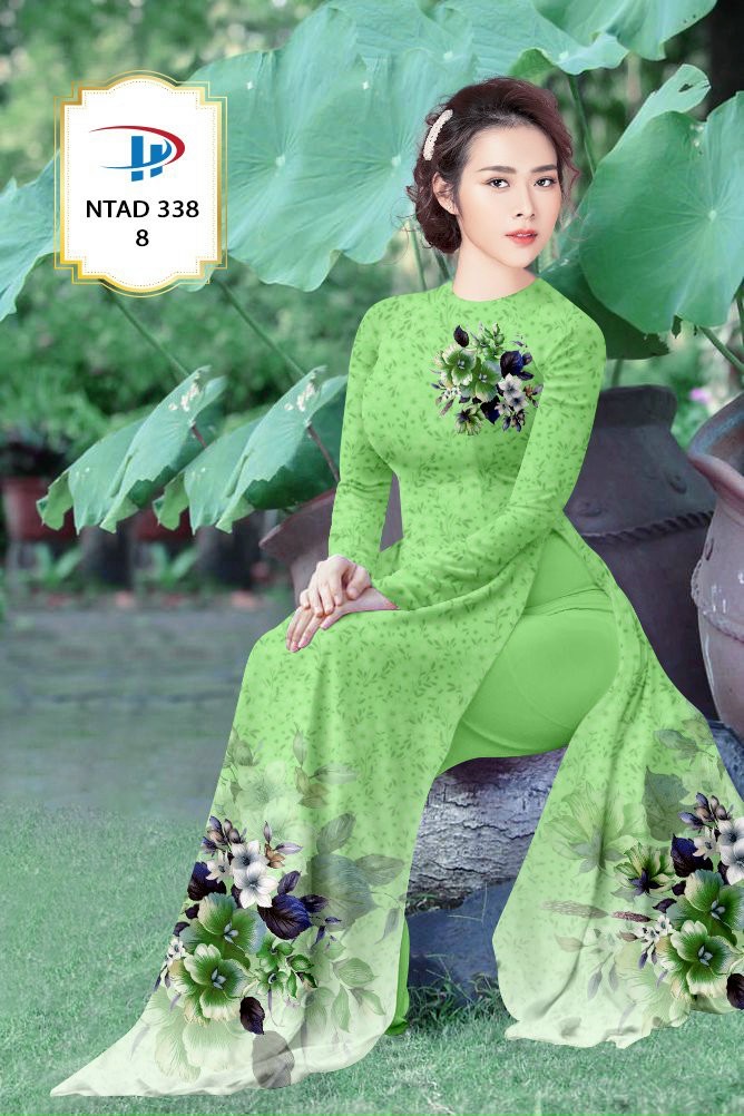 Vải áo dài hoa trên dưới ntad-338 - Ảnh 2