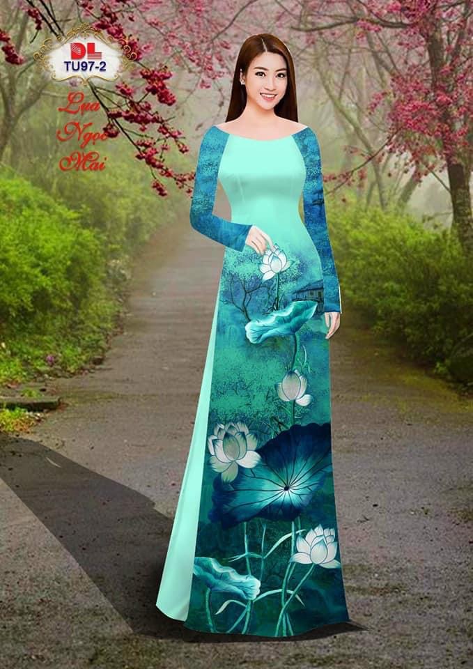 Vải áo dài hoa sen dltu-97 - Ảnh 5