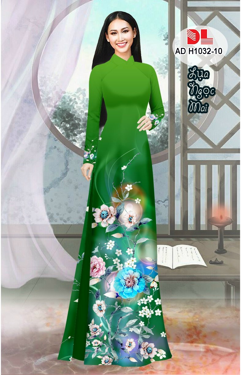 Vải áo dài hoa 3d DLadh-1032 - Ảnh 18