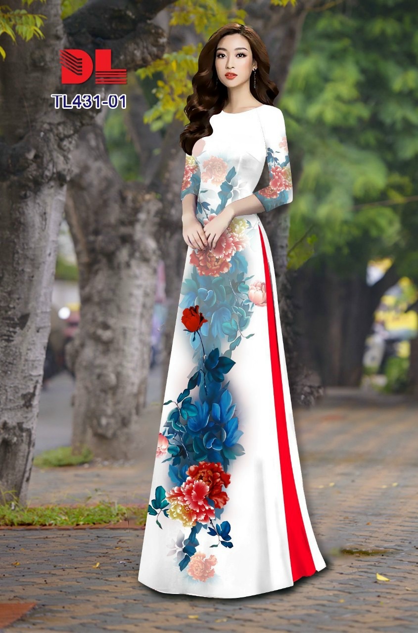 Vải áo dài hoa 3d Dltl-431 - Ảnh 6