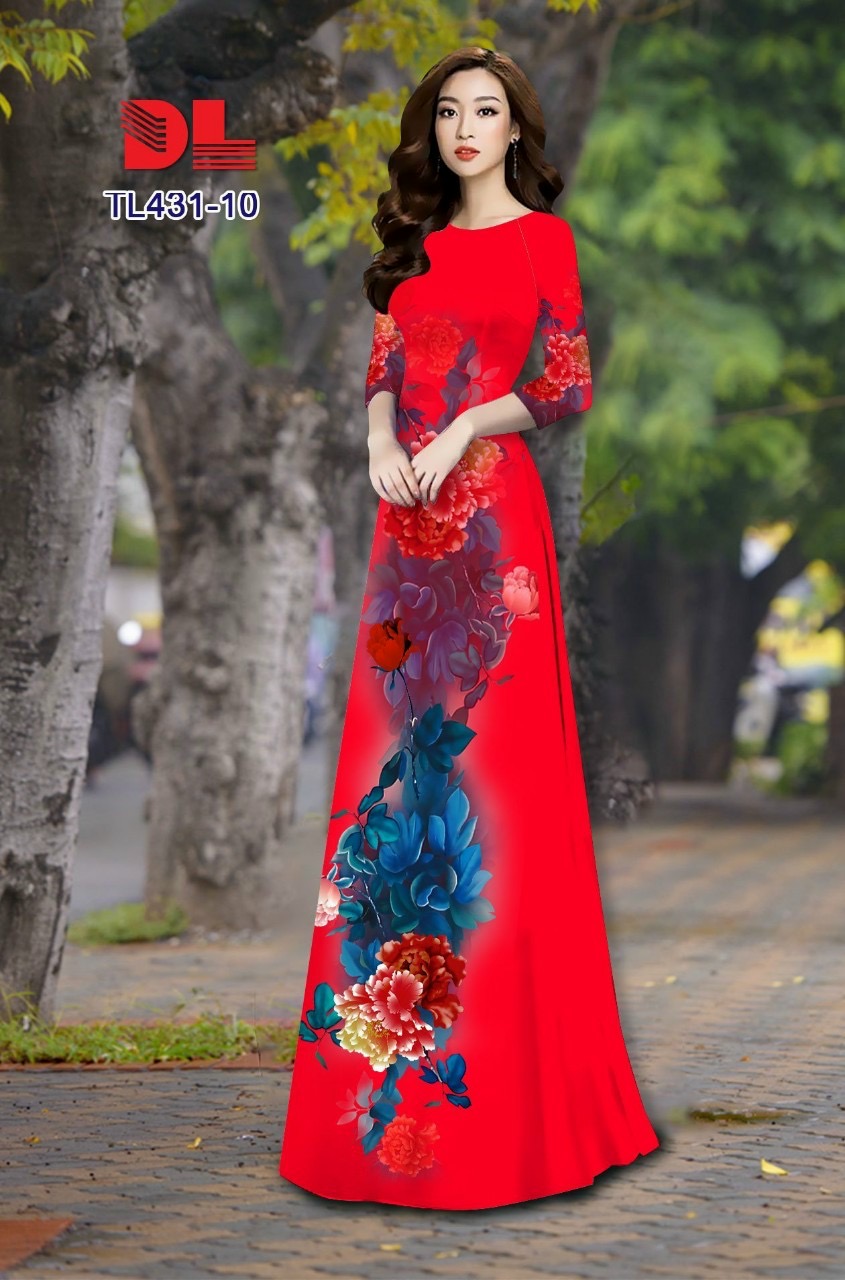 Vải áo dài hoa 3d Dltl-431 - Ảnh 3