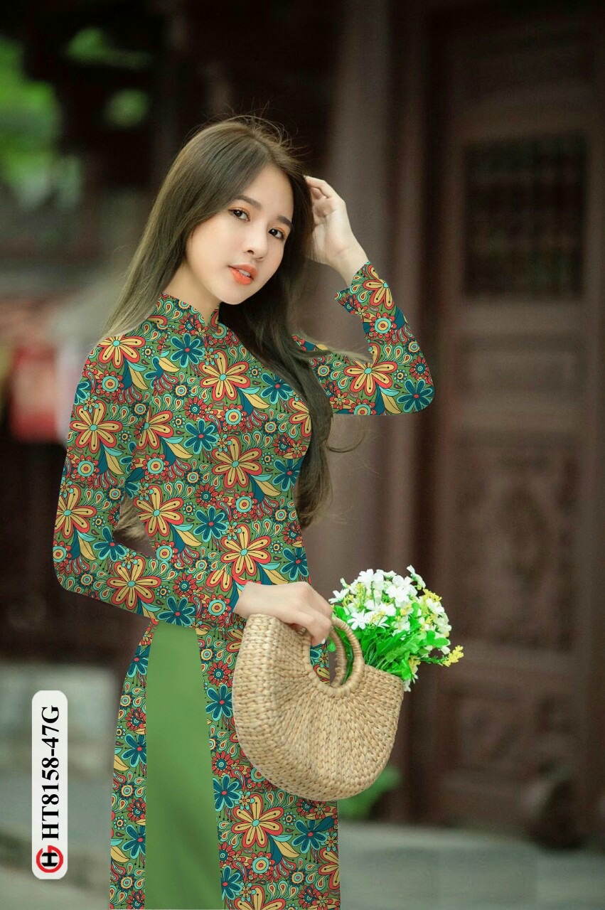 Vải áo dài hoa nguyên áo Ht8158 - Ảnh 2