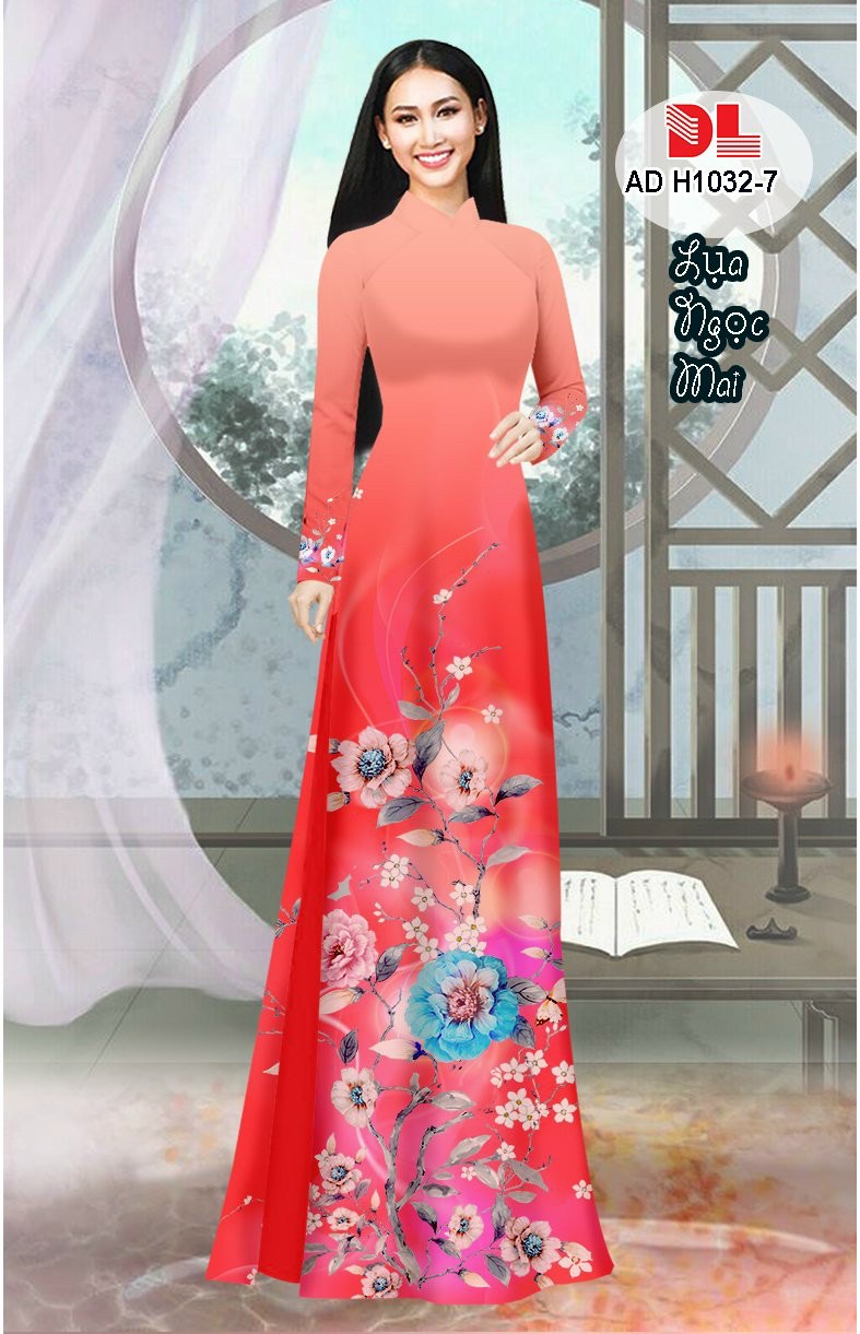 Vải áo dài hoa 3d DLadh-1032 - Ảnh 3