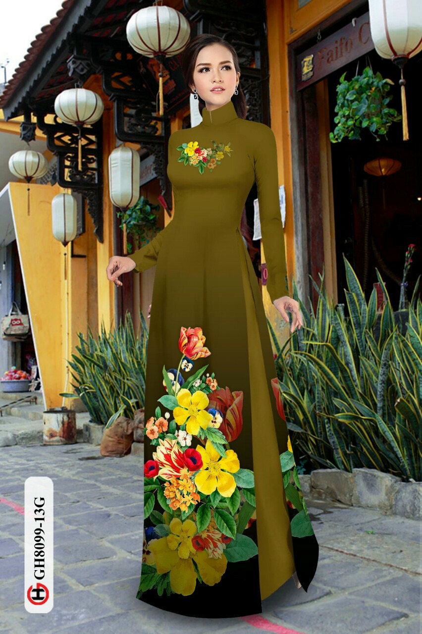 Vải áo dài hoa 3d Gh8099 - Ảnh 6