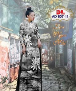 Vải áo dài hoa sen Dlad-807