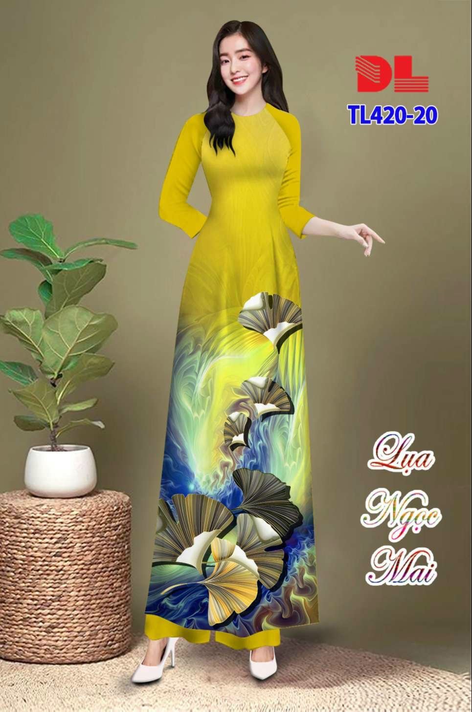 Vải áo dài chiếc lá dltl-420 - Ảnh 7