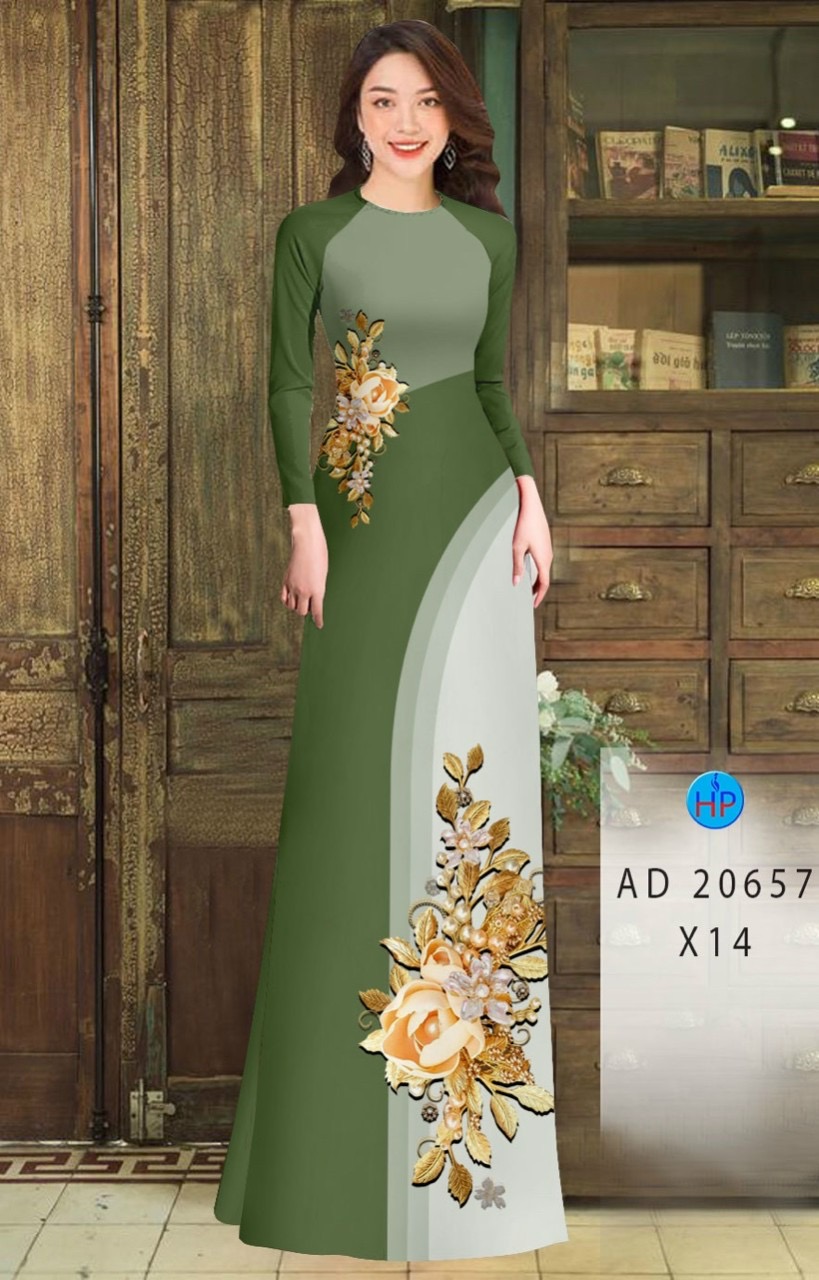 Vải áo dài hoa ngay eo AD 20657 - Ảnh 19