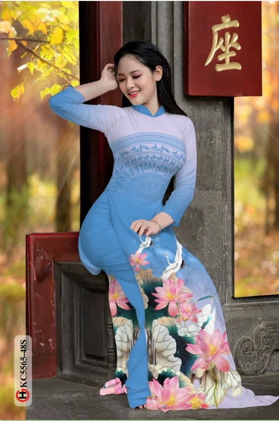 Vải áo dài hoa sen Kc5565 - Ảnh 13
