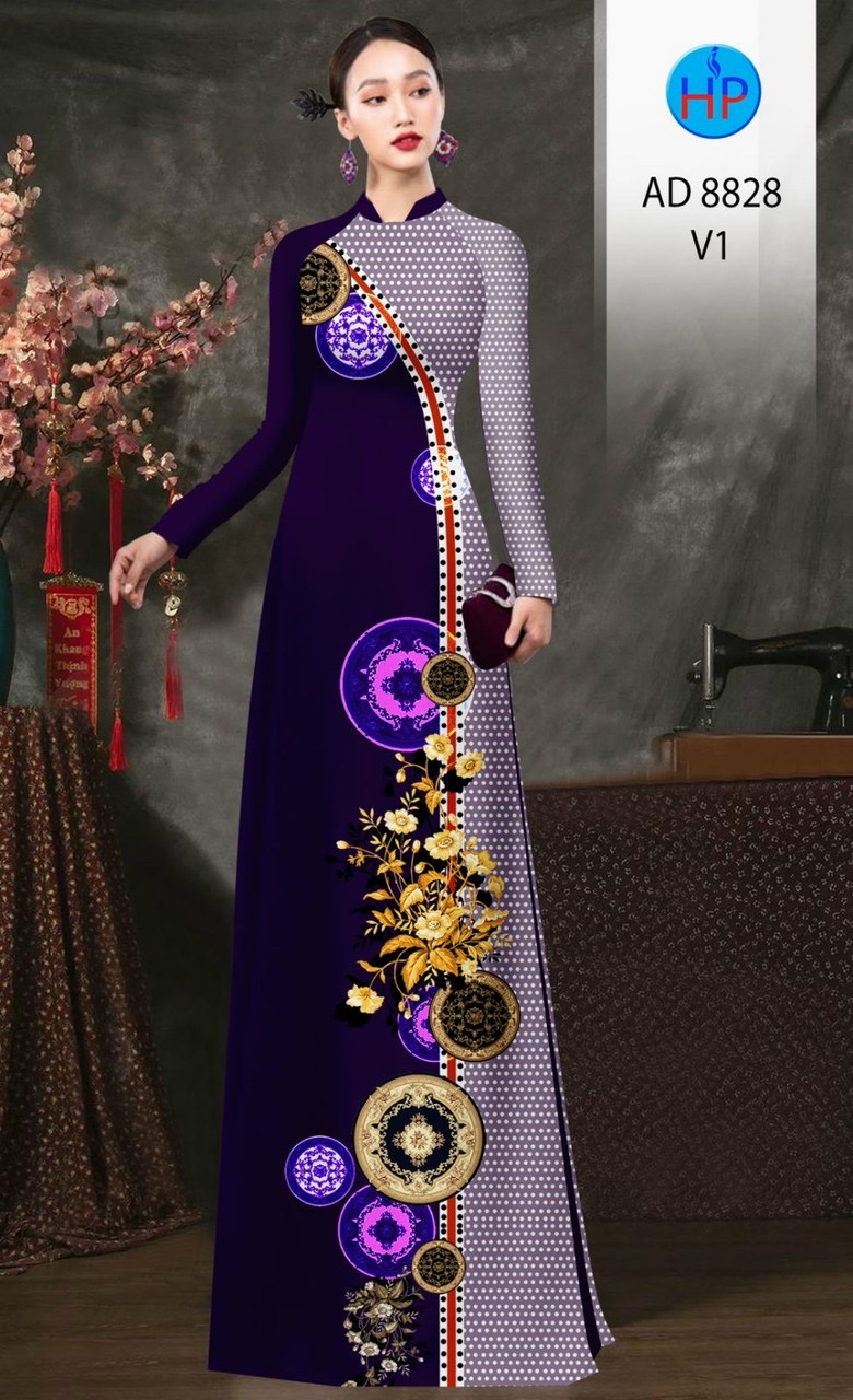 Vải áo dài hoa văn AD 8828 - Ảnh 8