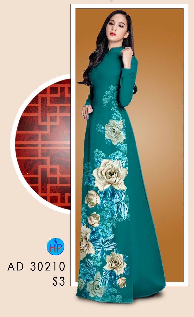 Vải áo dài hoa 3d AD 30210 - Ảnh 12