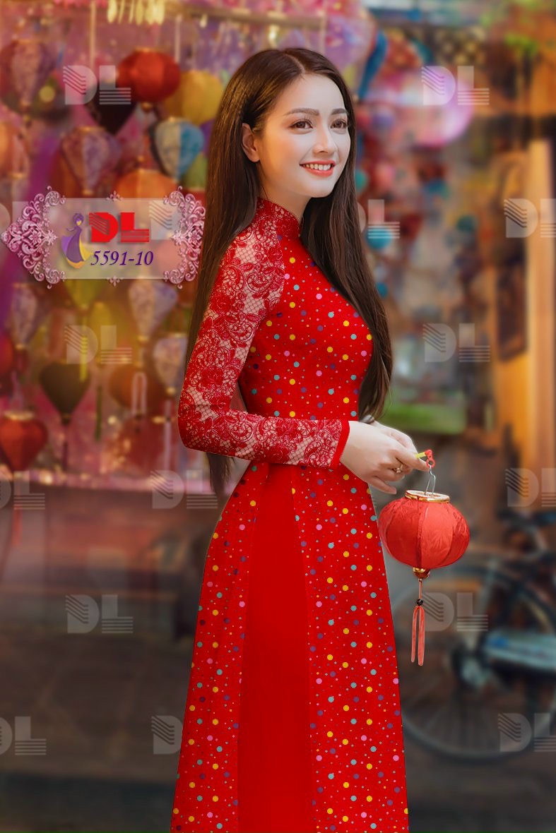 Vải áo dài chấm bi dl-5591 - Ảnh 4