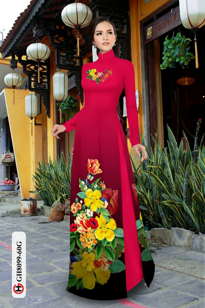Vải áo dài hoa 3d Gh8099 - Ảnh 17