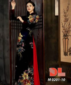 Alternative view of Vải áo dài hoa 3d Dlm-0201