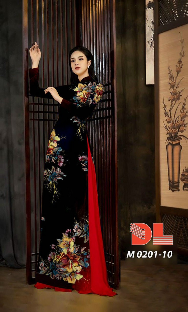 Vải áo dài hoa 3d Dlm-0201 - Ảnh 2